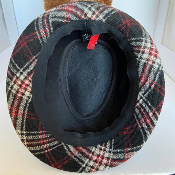 Plaid Hat Trilby Stingy Brim Fedora Pork Pie Wool Blend L/XL 5/48 Unisex - Picture 5 of 7